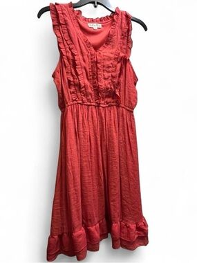 Ruffled Sleeveless Red Dress